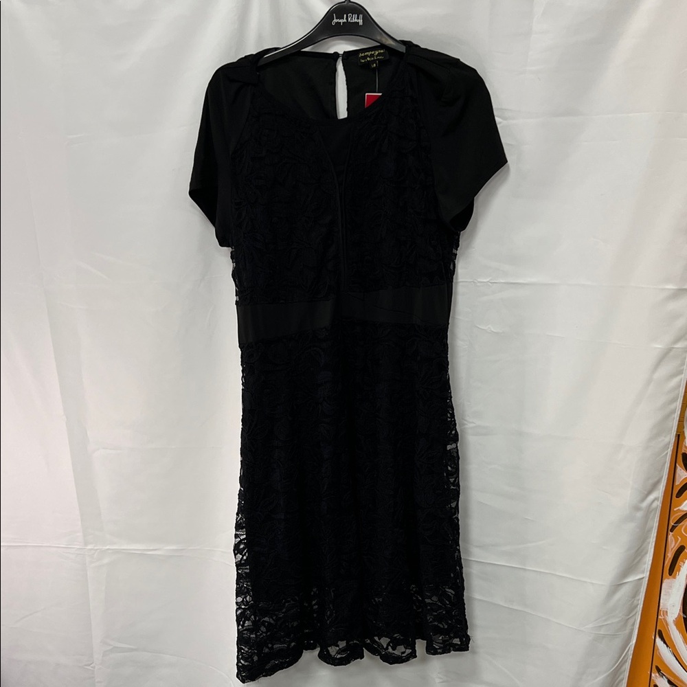 Champagne Black Lace Midi Dress
